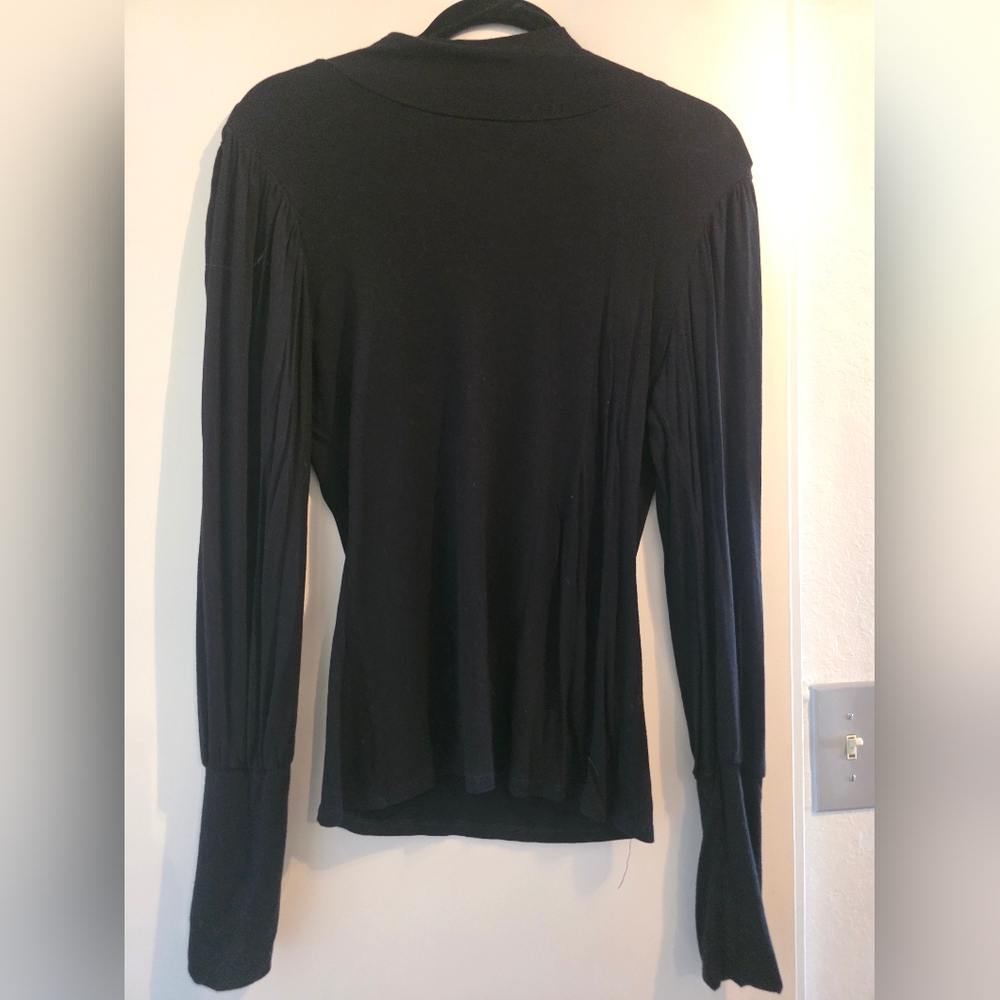 INC International Concepts Elegant Black Long Sleeve Top